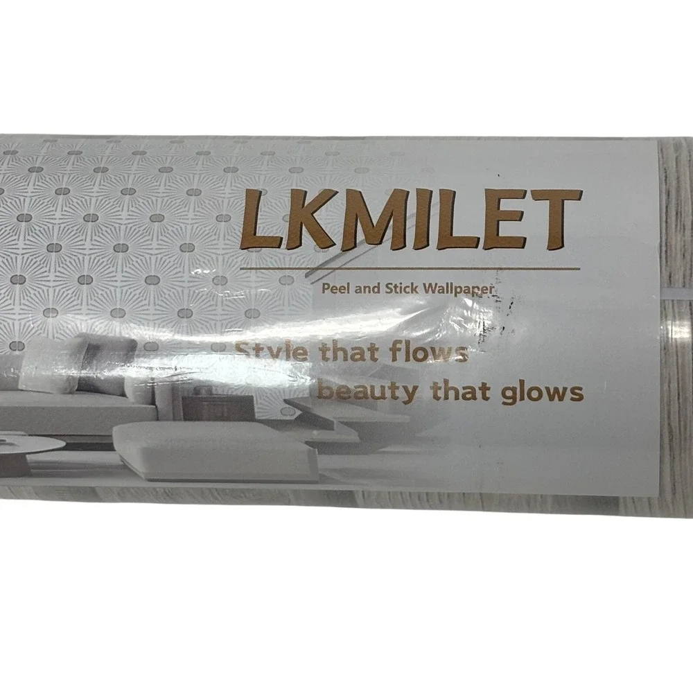 LKMILET Peel and Stick Wallpaper Wood Grain Brown Grey 15.7x393.7 NEW